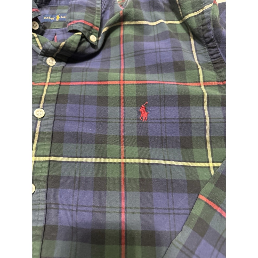Polo Ralph Lauren Button Down Shirt in Multicolor Windowpane Check Plaid Size XL - Picture 2 of 8
